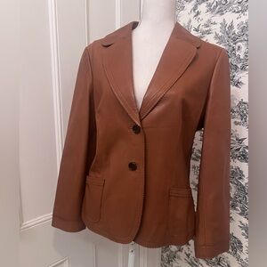 DKNY women’s  Women's brown rust leather Blazer size M